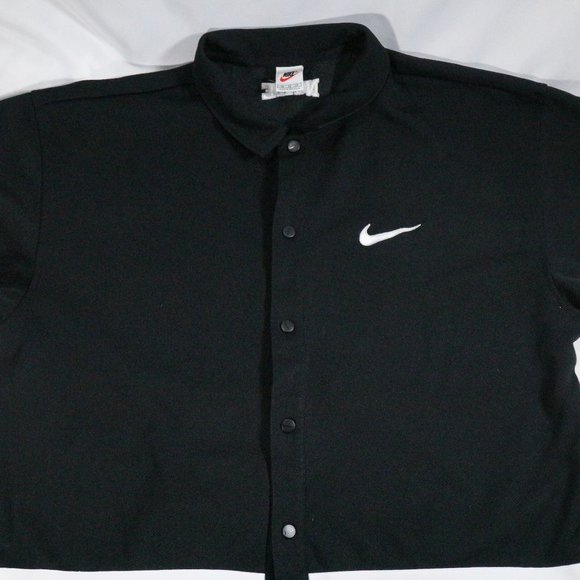 NIKE Vintage 90s Oversize Black/White Snap Button Jersey Shirt XL - Picture 3 of 9